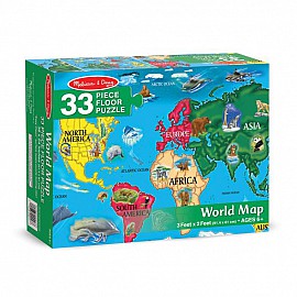 Пъзел Melissa&Doug карта на света 33ч. 10446