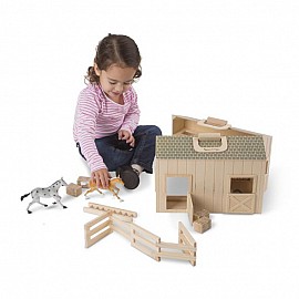 Дървена конеферма с 4 коня Melissa and Doug 13704