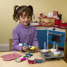 Дървен комплект за печене на тортички Melissa and Doug 14019