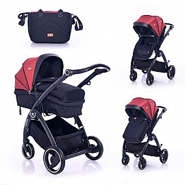 Бебешка комбинирана количка Lorelli ADRIA Black&Red