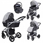 Бебешка количка Lorelli RIMINI PREMIUM 2в1 Cool Grey Stars