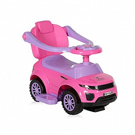 Кола за бутане Lorelli Off Road с дръжка Розова