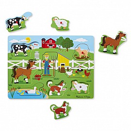 Дървен пъзел Melissa and Doug Фермата на Макдоналдс с песничка 10738