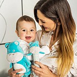 Плюшена играчка Babyono хипопотам Марсел с дрънкалка 1158