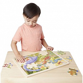 Дървен пъзел Динозаври в рамка Melissa and Doug 19066