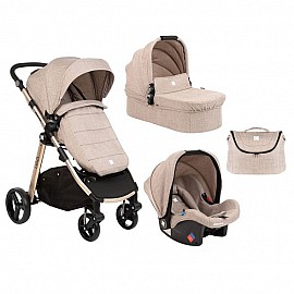 Комбинирана количка 3 в 1 Kikka Boo Ugo Beige Melange 2020