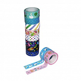 Декоративно тиксo WASHI TAPE, комплект 10 бр.