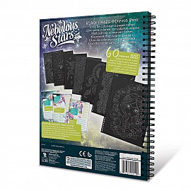 Книжка за оцветяване с черни страници и неонови флумастери