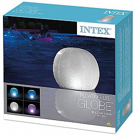 Многоцветна плаваща LED топка INTEX за басейни и джакузита