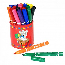 Флумастери с моливник Джъмбо - 24 бр.