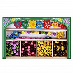 Мъниста в дървена кутия "Цветя"