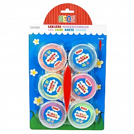 Моделин Dream Dough - 6 бр., среден, неонови цветове