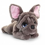 Keel Toys, Плюшено легнало куче, Френски булдог, 32 см
