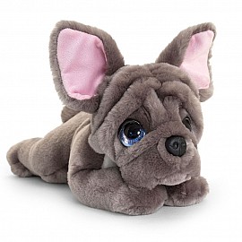 Keel Toys, Плюшено легнало куче, Френски булдог, 32 см