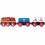 Дървено товарно влакче с дизелов локомотив