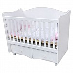 Бебешка кошара Azaria Ася 60/120 с подвижна решетка Бял