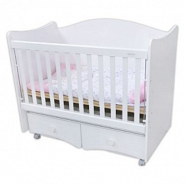 Бебешка кошара Azaria Ася 60/120 с подвижна решетка Бял