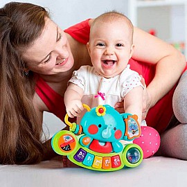 Бебешко пиано Raya Toys Слонче със светлини