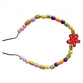 Мъниста в дървена кутия "Цветя"