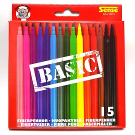 Флумастери BASIC - 15 бр.