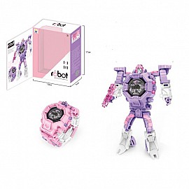 Часовник - трансформърс Raya Toys розов