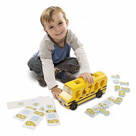 Дървен автобус с цифри за вграждане Melissa & Doug 19398