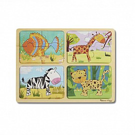 Дървен пъзел Melissa&Doug диви животни 41362