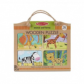 Дървен пъзел Melissa&Doug диви животни 41362
