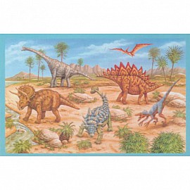 Дървен пъзел Raya Toys Динозаври, 100 ч.