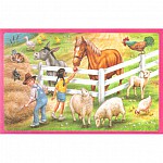Дървен пъзел Raya Toys Ферма, 100 ч.