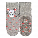 Детски сиви чорапи със силиконова подметка Sterntaler