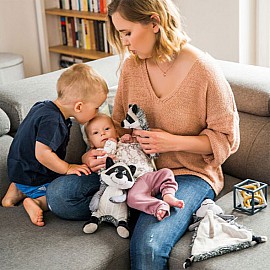 Плюшена играчка Babyono с клипс за залъгалка Роки 747
