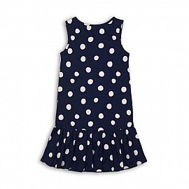 Детска лятна рокля MINOTI синя на бели точки Размер 98-152 см