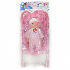 Количка за кукли с бебе Raya Toys 24881G
