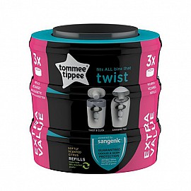 Комплект Tommee Tippee 3 бр. резервни касети за хигиенен кош Twist&Click