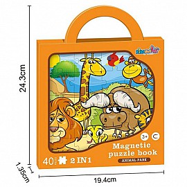 Магнитен пъзел Raya Toys Парк с животни 40 части