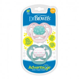 Залъгалка Dr.Brown's Advantage етап 2 Розови 2 броя