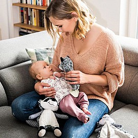 Плюшена играчка Babyono Писукаща с гризалка Роки 746