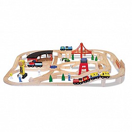 Дървена влакова композиция Melissa and Doug 132 части 10701