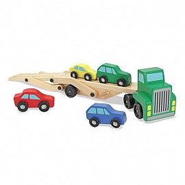 Дървен автовоз с коли Melissa and Doug 14096
