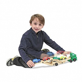 Дървен автовоз с коли Melissa and Doug 14096