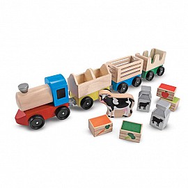 Локомотив с вагони и животни Melissa and Doug 14545