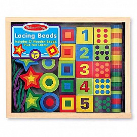 Низанка с дървени фигурки и цифри Melissa and Doug 13775
