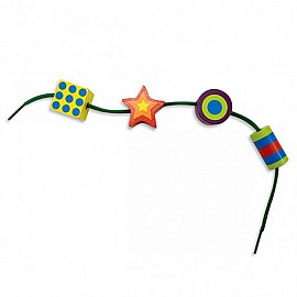 Низанка с дървени фигурки и цифри Melissa and Doug 13775