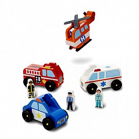 Спешен отряд дървени коли Melissa and Doug 19285