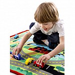 Детско килимче Melissa and Doug Град с дървени колички 19400