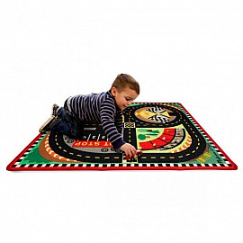 Детско килимче Melissa and Doug Писта с дървени колички 19401