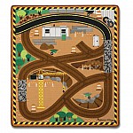 Килимче Melissa and Doug - строителна площадка с дървени камиончета 19407