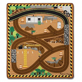 Килимче Melissa and Doug - строителна площадка с дървени камиончета 19407