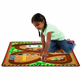 Килимче Melissa and Doug - строителна площадка с дървени камиончета 19407